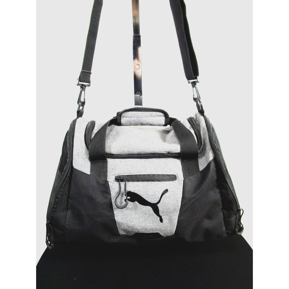 EUC! Puma Black & Gray 19" Shoe Compartment Gym, Travel Crossbody Duffel Bag